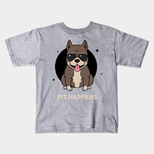 Pit Happens Cool Pitbull Dog Kids T-Shirt